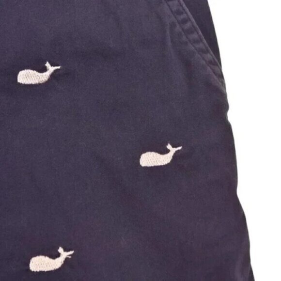 British Khaki Whale Shorts Blue Pink Embroidered Cotton Size 8 - Picture 3 of 6